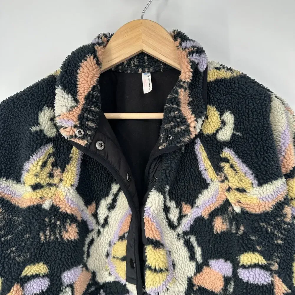 Free People FP Movement Hit The Slopes Rocky Ridge Printed Jacket Sherpa Fleece